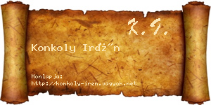 Konkoly Irén névjegykártya